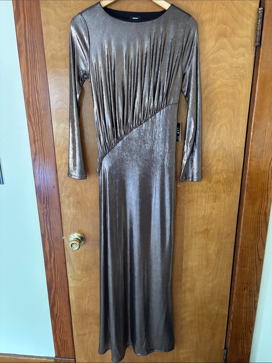 Express Dresses & Skirts - Express Women’s Metallic Long Sleeve Maxi Dress